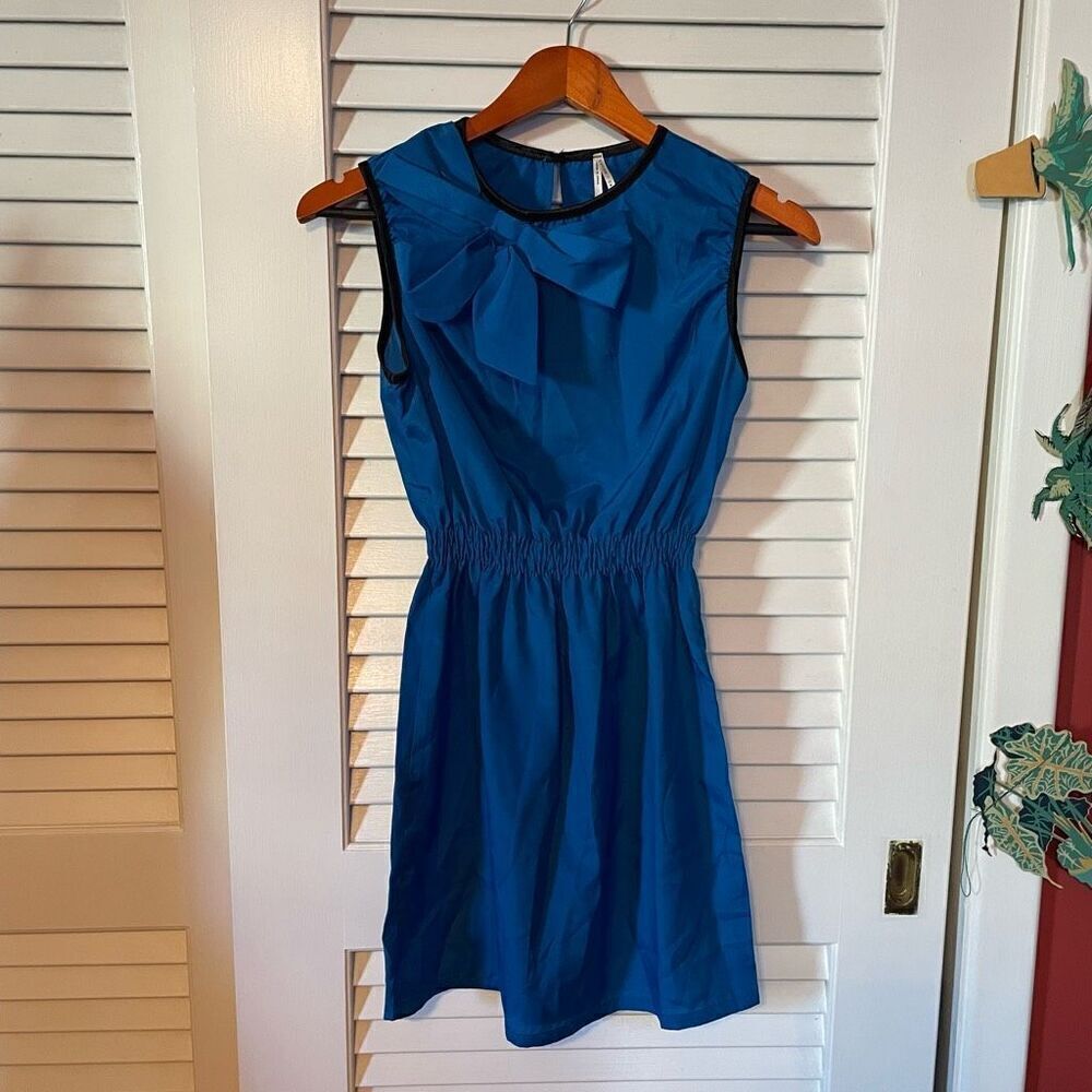 COTTON CANDY | blue with black trim mini dress S